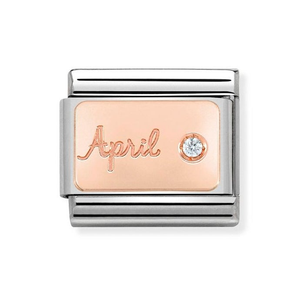 Classic Rose Gold April Birthstone Charm