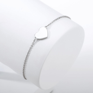 Signature Silver Polished Heart Bracelet