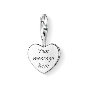 Classic Engravable Silver Heart Charm