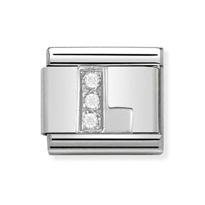 Classic Silver & CZ Letter L Charm