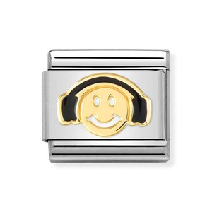 Classic Gold Smile with Headphones Charm