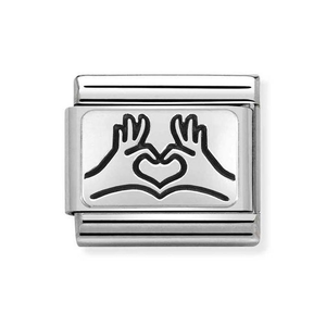 Classic Silver Heart Hands Charm