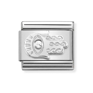 Classic Silver CZ Hand of Fatima Charm