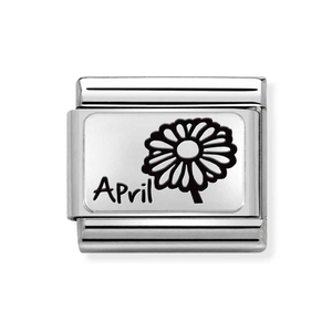 Classic Silver April Daisy Flower Charm