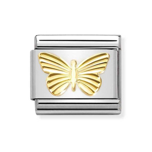 Classic Gold Butterfly with Etched Detail Charm
