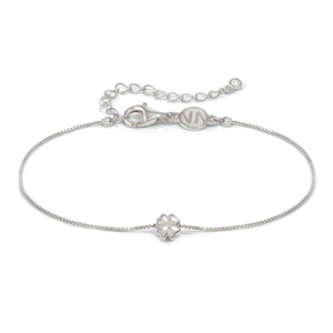 Armonica Silver Single Four Leaf Clover Bracelet
