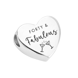 Signature Silver Forty & Fabulous Heart Charm