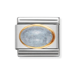 Classic Gold & Aquamarine March Birthstone Charm