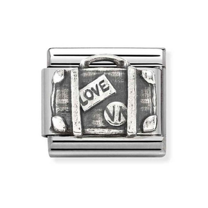 Classic Silver Suitcase Charm