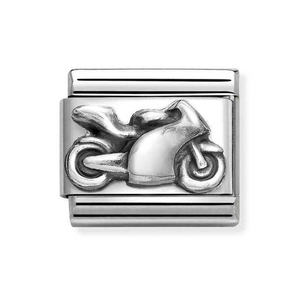 Classic Silver Motorbike Charm