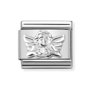 Classic Silver Angel with CZ Charm