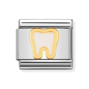 Classic Gold & Enamel Tooth Charm