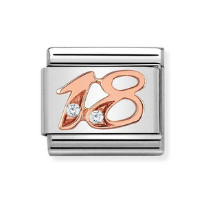 Classic Rose Gold Number 18 Charm