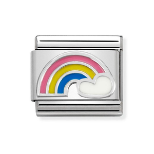 Classic Silver Rainbow with Cloud Charm