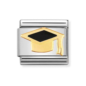 Classic Gold & Black Graduation Hat Charm