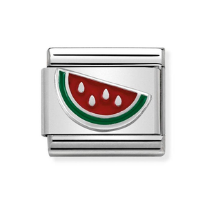 Classic Silver & Enamel Watermelon Charm