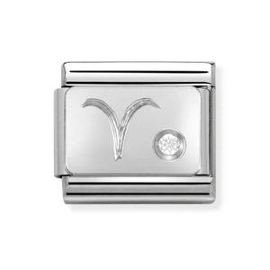 Classic Silver & CZ Aries Charm