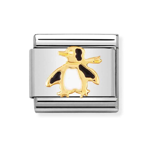 Classic Gold & Enamel Penguin Charm