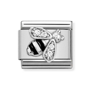 Classic Silver & CZ Bee Charm