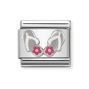 Classic Silver Pink Flip Flop Charm