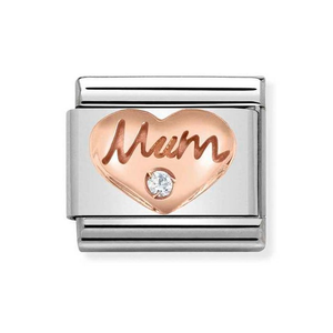 Classic Rose Gold Mum Heart Charm