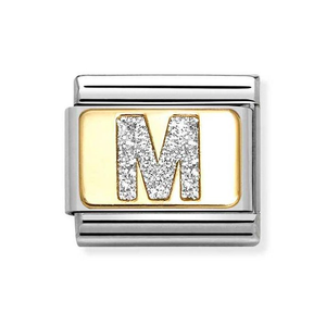 Classic Gold Glitter Letter M Charm
