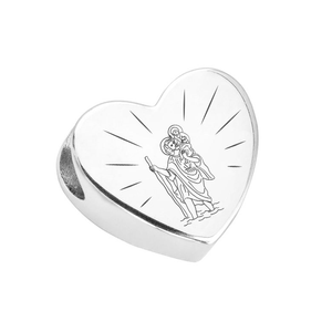 Signature Silver St Christopher Always There Name Heart Charm