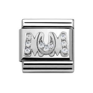 Classic My Family Silver Sparkling Mum Charm