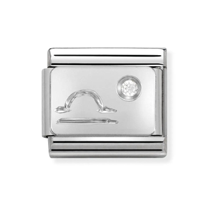 Classic Silver & CZ Libra Charm