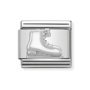 Classic Silver White Ice Skate Charm