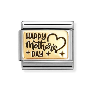 Classic Gold Heart Happy Mother's Day Charm