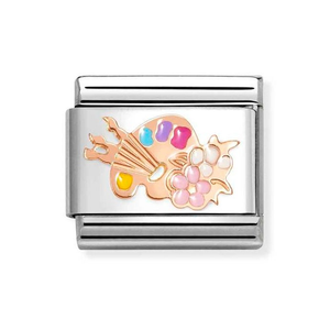 Classic Rose Gold Artists Palette Charm