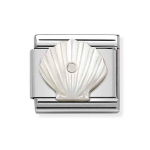Classic Silver White Mother of Pearl Shell Charm