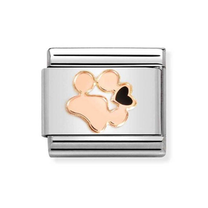 Classic Rose Gold Paw Print Charm