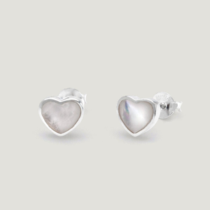 CANDY Love Silver & Mother of Pearl Heart Earrings