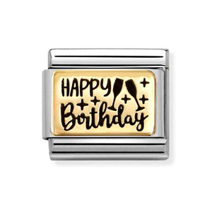 Classic Gold Happy Birthday Charm
