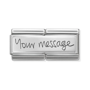 Classic Silver Handwriting Double Charm