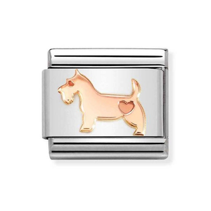 Classic Rose Gold Dog Heart Charm