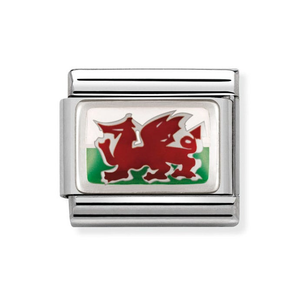 Classic Silver Wales Flag Charm