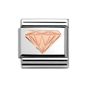 Classic Couture Rose Gold Diamond Pattern Charm