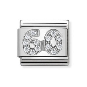 Classic Silver "60" Zirconia Charm