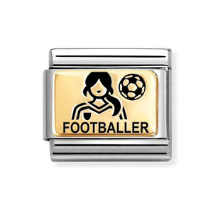 Classic Gold Female Footballer Charm
