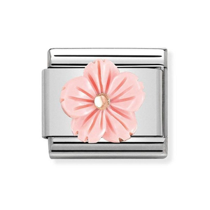 Classic Rose Gold Coral Flower Charm