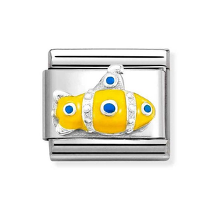 Classic Silver Enamel Submarine Charm