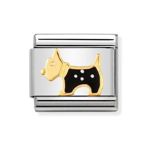 Classic Gold Black Terrier Charm