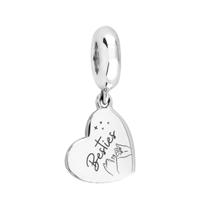 Signature Silver Besties Heart Pendant Charm