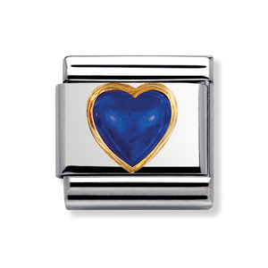 Classic Gold Lapis Lazuli Heart September Birthstone Charm