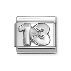 Classic Silver Number 13 Charm