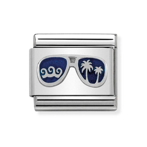 Classic Silver Blue Miami Sunglasses Charm