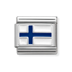 Classic Silver & Enamel Flag Of Finland Charm